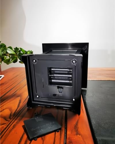 Image of Small Cozy Fireplace Lantern Traditional Realistic Log Wood Burning Flame Effect Ligh LED Charcoal Style Table LampFor Indoor & Outdoor Use