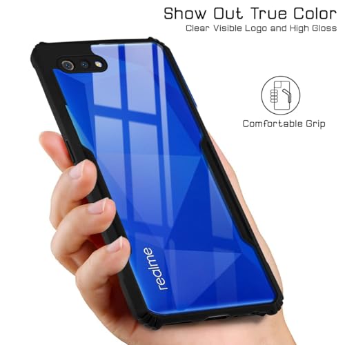 Image of Jkobi Back Cover Case for Realme C2 (Shockproof with Polycarbonate Clear Panel | Professional Black)