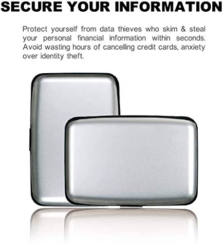 RFID Blocking Credit Card Protector,RFID Blocking Aluminum Wallets for Women & Men Card Holder for Metal ID Credit Cards Case (New Upgraded)2