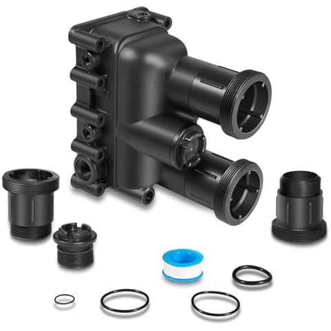 Bzcovac Pool Heater Manifold Assembly Kit for MasterTemp and Sta-Rite Max-E-Therm Heaters, 77707-0205, 77707-0206, 77707-0014, 77707-0015, 77707-0016, Black Cover