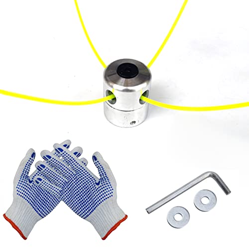 aiMaKE Cabezal Desbrozadora Universal, Cabezal Hilo Aluminio Cortacésped Duradero con Filo di Nylon para Cortacésped Gasolina,Cabezal de Corte con línea Hexagonal Llave Hexagonal Cover