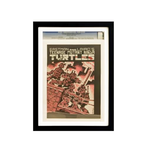 trlry Single CGC Graded Magazine Frame,Graded magazine sized comic Frame,Solid Wood,Black solid moulding,White Mat (White mat)
