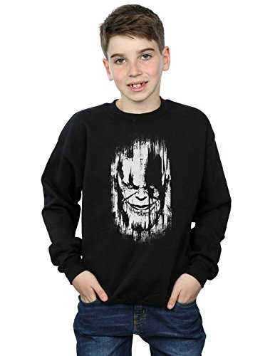 Marvel Boys Avengers Infinity War Thanos Face Sweatshirt Black 5-6 Years