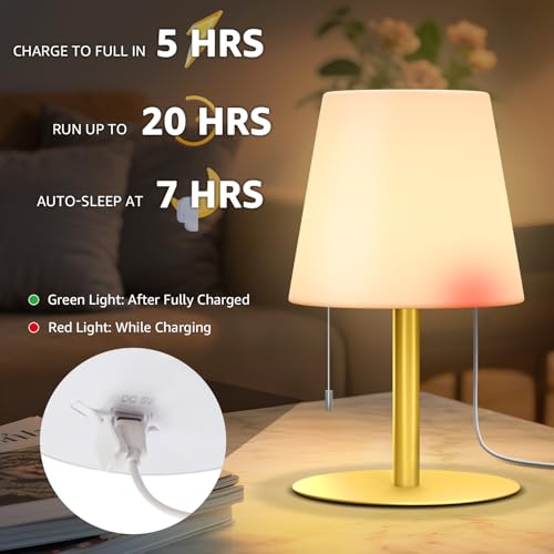 Image of uuffoo Shower Lamp Rechargeable Cordless Light Waterproof for Bathroom Spa | Portable Battery Operated Table Lamp RGB Mood Lighting LED Night Light for Patio kitchen Camping (2PCS Gold)