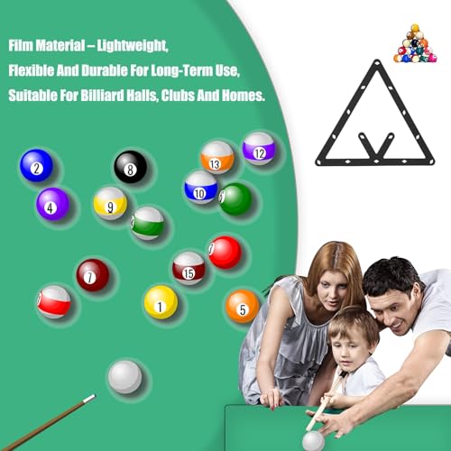 ZLXHDL Billard Schablone Set 6 Stück – Ultradünne Billiard Folie für 8Ball, 9Ball, 10 Ball Rack – Präzises Billard Dreieck für Training & Turnier