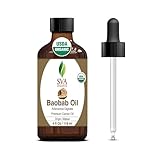 SVA Organics Baobab Oil 4oz (118ml) Premium Carrier Oil with Dropper for Skin Care, Hair Care, Hair Oiling & Scalp Massage