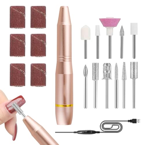 Juego de taladro de uñas para manicura que elimina asperezas sin esfuerzo