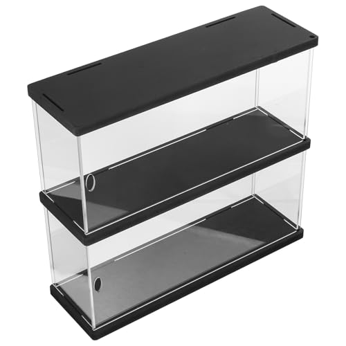 CLISPEED Caja de Figuras de Acción y Coleccionables para Exhibición y Almacenamiento Acrílica Transparente de Doble Capa Gran Capacidad Fondo Negro y Protección contra Polvo