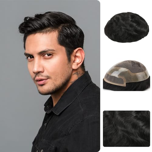 Zakya Parrucca da uomo, con pizzo e pelle sottile