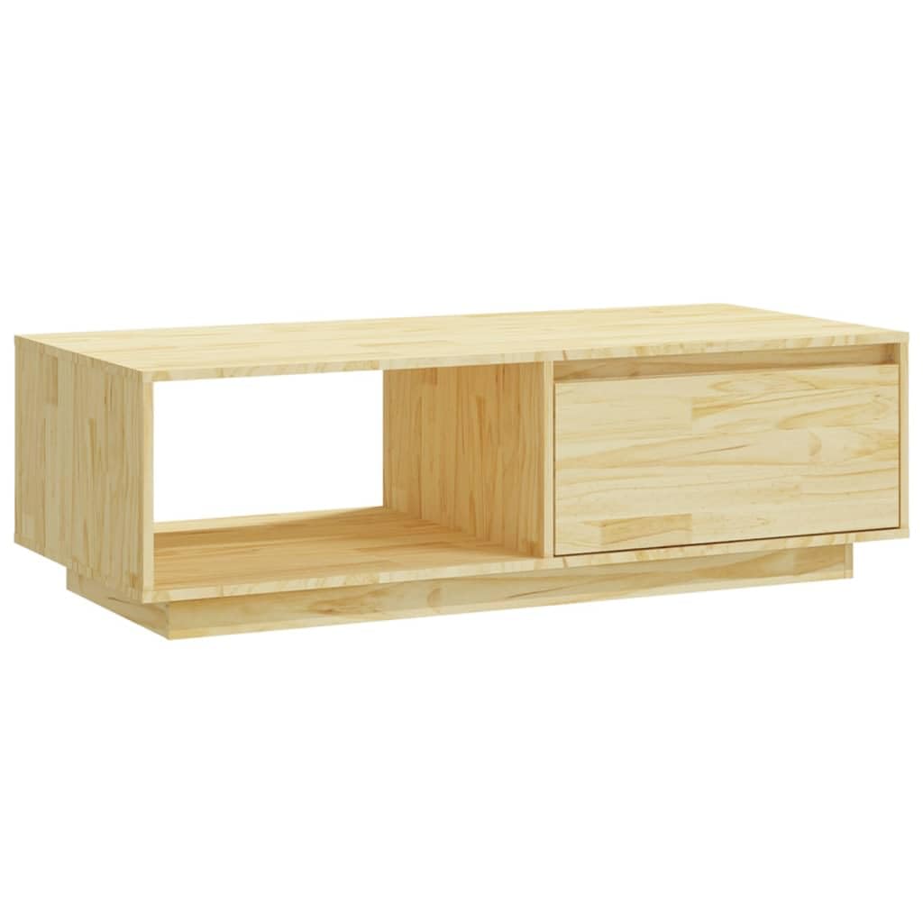 Table basse en bois de pin massif meuble de salon moderne avec étagère