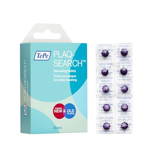 TePe PlaqSearch 20 Tablets disclosing Product for Simple self-Check Identification of Plaque Two-Tone Colour Indicators