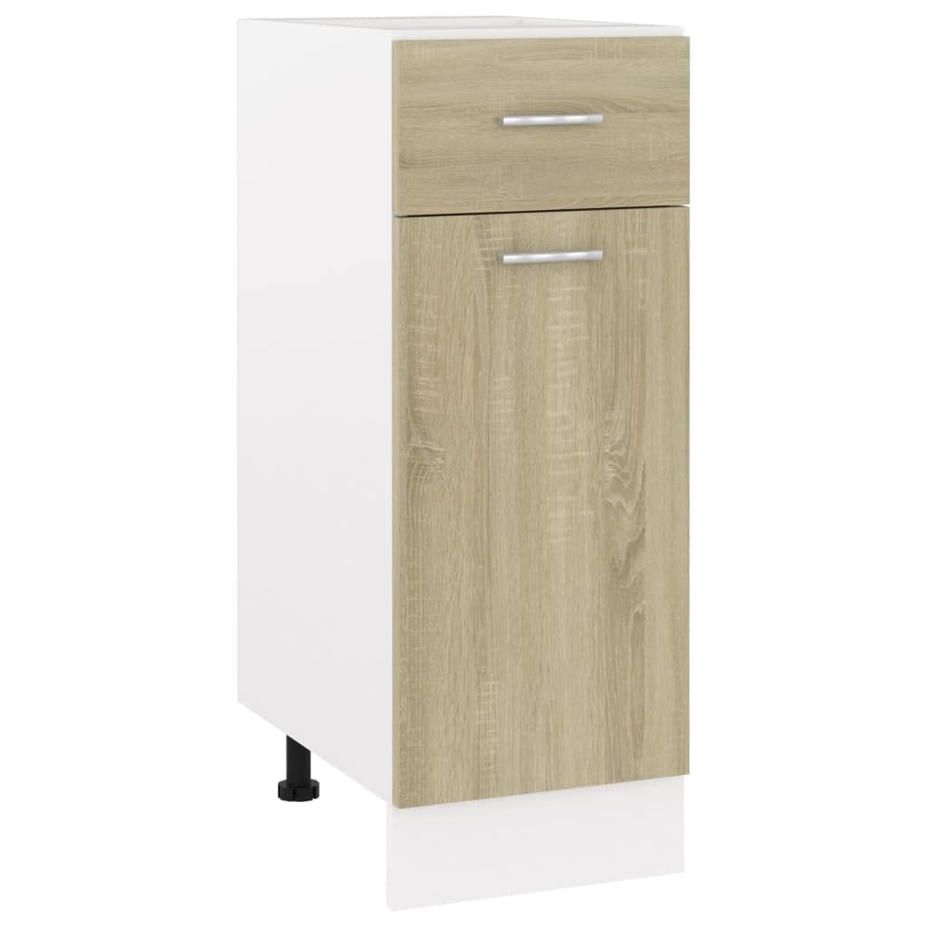 Mobile da cucina Lyon in rovere Sonoma, 30 x 46 x 81,5 cm, mobile da cucina con cassetto e ripiani, mobile da cucina per riporre oggetti e ordine, credenza da cucina, pratica e durevole