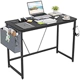Sunon Moderner Computerschreibtisch Studie mit Aufbewahrungstasche für kleine Räume Home Office Schreibtisch, 120x60 cm, Weiß