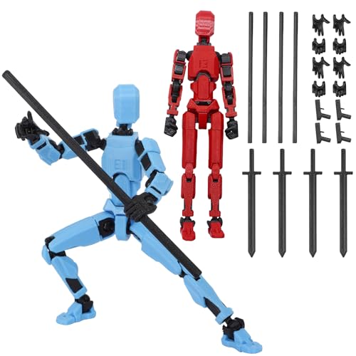 mokdai 2PC Titan 13 Action Figure, 3D Printed T13 Action Figures, Multi-Jointed Robot Movable N13 Action Figure, Lucky Nova 13 Action Figure, Action Figure Dummy 13 Action Figure (2PC-A)
