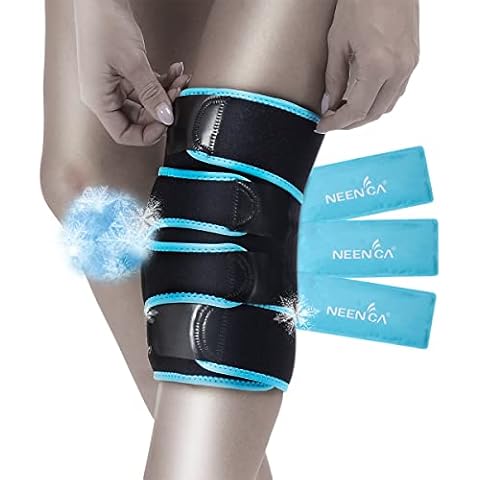 NEENCA Knee Brace with Ice Pack Wrap,Medical Grade Knee Support with 3 Reusable Cold/Hot Gel Pack,Injury and Pain Relief for Meniscus Tear,Joint Pain,Injury Recovery,ACL,Knee Surgery,Sprain & Swelling Cover
