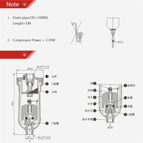 Bomba de aire AD402 y válvula de drenaje automático para compresor de aire 7