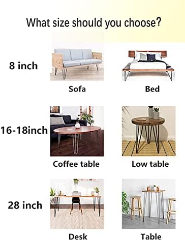 16inch Hairpin Legs, Table Legs Black Metal Hairpin Table legs, Furniture Legs 40cm Coffee Table Legs, DIY Table Legs 3 Rod Modern Furniture Legs, Mid-Century Modern Style Legs Bench Legs Chair Legs