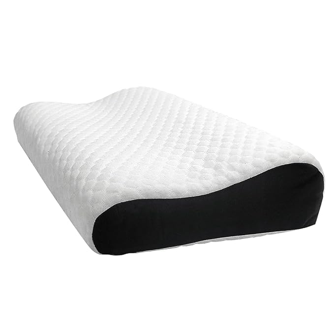 IDITRI EXPORT Memory-Foam-Pillow-Orthopedic-Pillow-for-Neck-Pain-Cervical-Contour-Memory-Foam-Pillow-Orthopedic-Pillow-for-Neck-Pain-Orthopedic-Contour-Pillow-Support (Black)