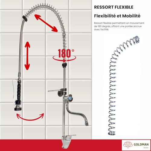 Robinet de douche industriel GOLDMAN SERVICE : fini le manque de pression à la plonge