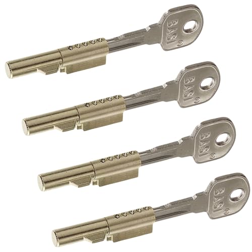 BASI | 4er Set Schlüssellochsperrer für Zimmertüren | BB Buntbart Steckschloss | verschiedensperrend oder gleichsperrend | mit 2 Schlüsseln | 4 Stück