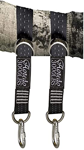 aotedo Tree Swing Hanging Straps Kit 2pcs 6.5Ft Long,Holds 3000+ lbs,with Safer Lock Snap Steel carabiners,for Tree Swings and Hammocks