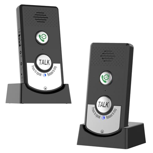 2 Wege Anruf Funk Sprach Gegensprechanlage 1000M, Intelligente Sprach Gegensprechanlage, 2 Way Voice Intercom, Drahtlose Gegensprechanlage für Büro, Zuhause (Schwarz)