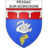  Pessac-sur-Dordogne 33 ville sticker blason écusson autocollant adhésif - Taille : 12 cm