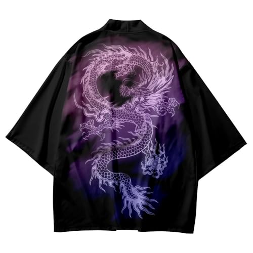 Image of Women's and Men Kimono Cardigan Japanese Long Sleeves Lightweight Open Front Coat Tops