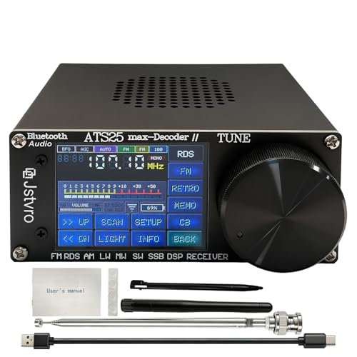 Receptor radio SI4732 ATS-25MAX Decoder II con pantalla táctil 2.4" y batería 4000mAh miniatura 6