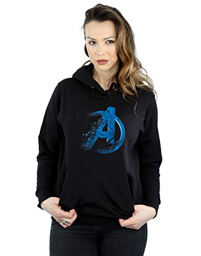 Marvel Women's Avengers Endgame Dusted Logo Hoodie Black Small