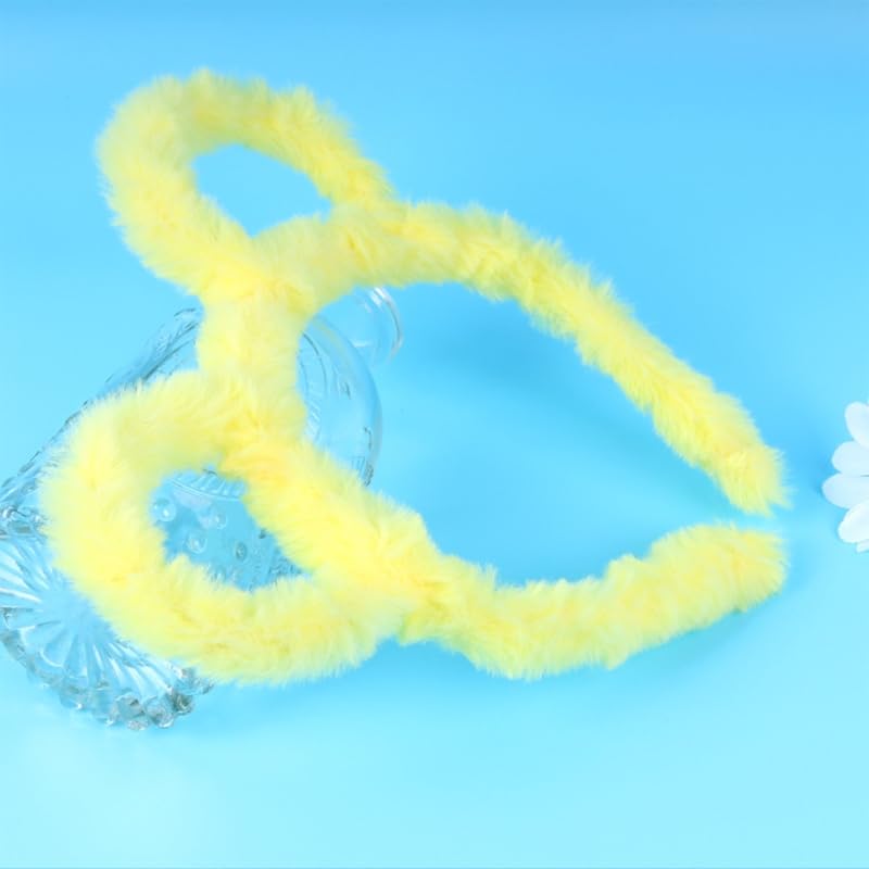 KUFptva Cat Ears Headband for Women Mouse Ears Headband Plush Hairband Animal Head Wear for Party Cosplay Makeup Hair Accessories