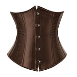 Zhitunemi Underbust Corset Tops for Women: Adult Halloween Costumes Woman 2025 Cosplay Historical Reenactments Themed Parties Small Brown