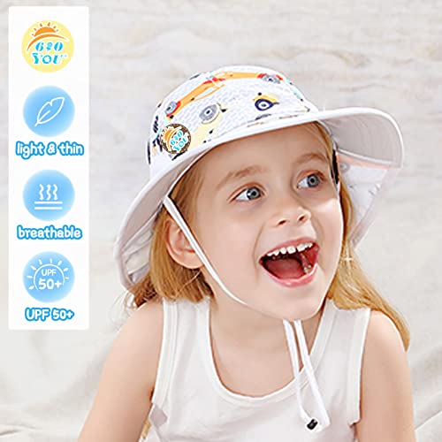 Baby Sun Hats, Wide Brim Sunhat With Neck Flap, Infant Summer Hat Boys Upf 50+ (S: 6-24 Months, Cartoon Cars) #TOP4