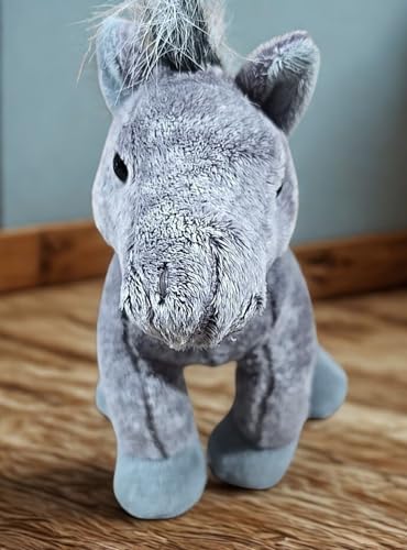 Image of Tickles Horse Soft Stuffed Plush Animal Toy for Kids Boys & Girls Birthday Gift (Color: Grey Size: 25 cm)