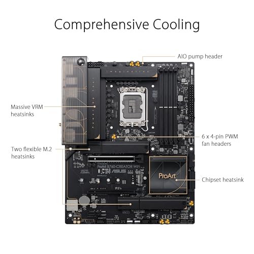 PROART B760-CREATOR WIFI Scheda madre Intel ATX, DDR5 LGA 1700, 4 SATA 6Gb/s, 3 slot M.2, WIFI 6, Ethernet Intel 2.5G + Realtek, Thunderbolt USB4, DP, HDMI, USB 3.2 Gen 2 e Type-C, Aura Sync - Scheda madre - Immagine 3