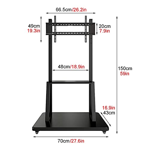 Carro Soporte TV 32-65 Pulg, Móvil, Negro miniatura 4