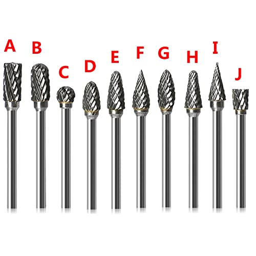 Set de 10 fresas rotativas de carburo y metal miniatura 5
