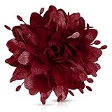 Mecool 3.94' Flower Hair Clips for Weddings Women's Party Brooches & Pins Corsage Women's Hair Jewellery | Ponytail Holder Ladies Brooches for Wedding | Hair Styling Accessories for Girl-Dark Red