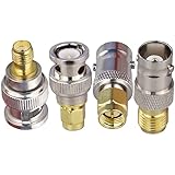 SMA⇔BNCキットRF同軸アダプタ 変換コネクタ BNC オス メス⇔SMAオス メス 4種類の取り付けコネクタ SMA⇔BNC RFコネクタキット Wifiアンテナ 変換/延長ケーブル用 4個セット