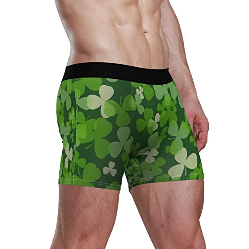 susiyo Green and White Clover Leaves Boxer Briefs for Men Underwear Multisize3