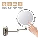 Produktbild ZEPHBRA Kosmetikspiegel LED Beleuchtet mit 1x/5x Fache Vergrößerung Touchscreen Batterie Schminkspiegel Rasierspiegel 360°Schwenkbar Faltbar Wandmontage für Badezimmer