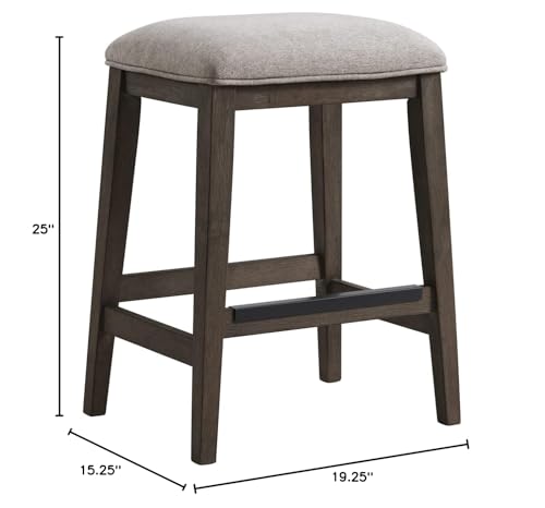 Butaco Hearst Intercon sin respaldo con 4 patas y asiento con cojín, diseño Chevron recuperado, juego de 2 miniatura 3