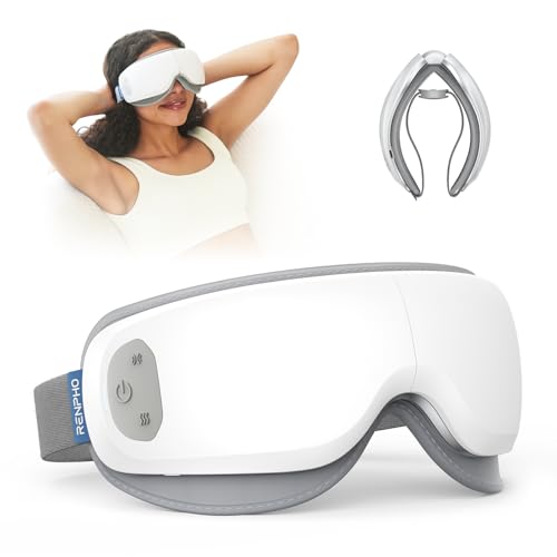 RENPHO Eyeris Ultra Quiet Eye Massager with Heat, Lightweight Heated Eye Mask, New Year Gifts for Women Mom Men Girls, Birthday Gifts Eye Care White