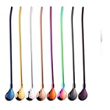 Do Buy 8 PCS Spoon Straws Drinking Spoon for Frozen Drink, Milkshake, Smoothies, Ice Cream Sundaes with 2 Cleaner