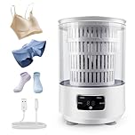 Underwear Washer and Dryer | Portable 4L Mini Washing Machine with Blue-light | Deep Cleans for Socks, Baby Small Clothes | Rechargeable Small Washer for Apartment, Dorm (BJ706-WHITE-4L)