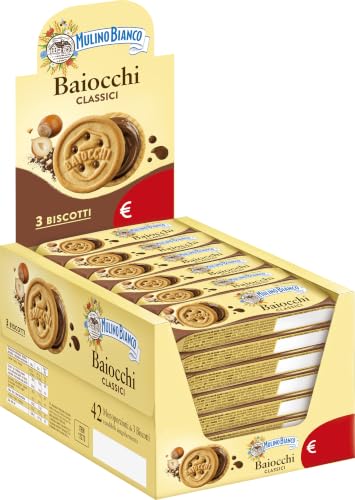 Mulino Bianco Biscotti Baiocchi con Crema alla Nocciola e Cacao