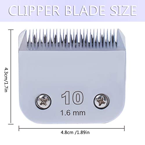 10 Blade Dog Grooming Clipper Replacement Blades Compatible With A-Ndis Ag, Agc And Oster A-5 Dog Clippers,Carbon-Infused Steel Detachable Pet Grooming Clipper Blade,Size-10, (64315) #TOP1
