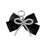 Zeiwohndc Abalorio de plata con diseño retro de fusiones modernas para adultos, llavero de moda, decoración de bolsa, estilo dulce y fresco, Negro, Talla única