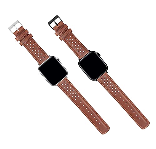 Image of BARTON WATCH BANDS - Horween Leather Watch Bands Compatible with Apple Watch Models - 1, 2, 3, 4, 5, 6, 7, 8, 9, 10, SE, Ultra & Ultra 2