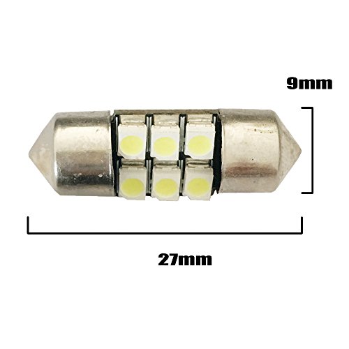Nslumo Led 27Mm Festoon Light Bulbs 27Mm 28Mm 1.10" 2835 6Smd De3021 De3022 3528 Led Xenon White Interior Lights Bulbs 12Vdc Dome Roof Door Step Light (27Mm) #TOP2